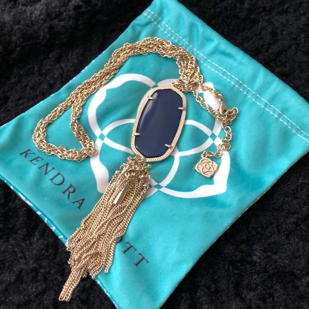 NWOT Kendra Scott Rayne necklace in Navy Cat Eye